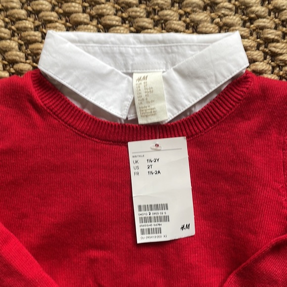 3 for $25❗️Boy’s Red Sweater with Faux Collar. Size 1.5-2Y. - Picture 3 of 6